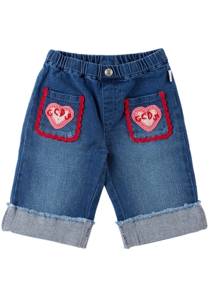GCDS Kids Baby Blue Heart Jeans