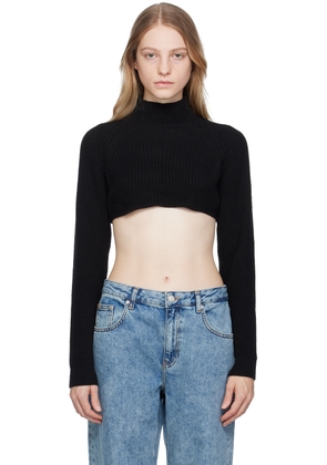 Moschino Jeans Black Embroidered Turtleneck