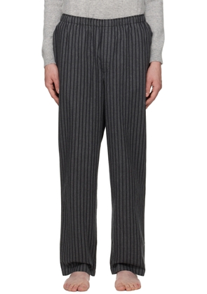 Sunspel Gray Stripe Pyjama Trousers