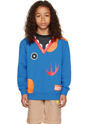 GCDS Kids Kids Blue Shark Sweatshirt