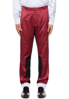 Dries Van Noten Red Paneled Trousers