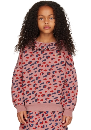 Bonmot Organic Kids Pink Leopard Collar Sweatshirt