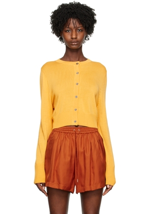 Silk Laundry Yellow Cropped Cardigan