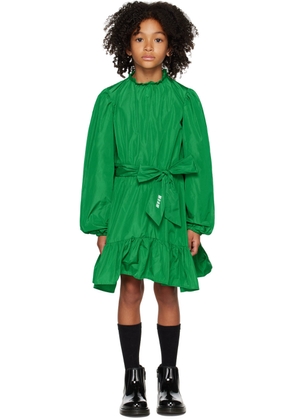 MSGM Kids Kids Green Puff Sleeve Dress