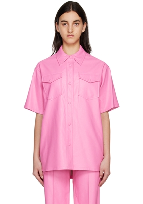 Stand Studio Pink Norea Faux-Leather Shirt