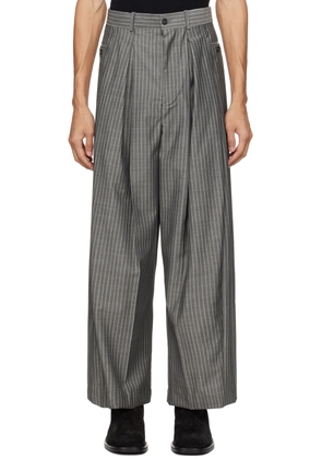 Hed Mayner Gray Pinstripes Trousers