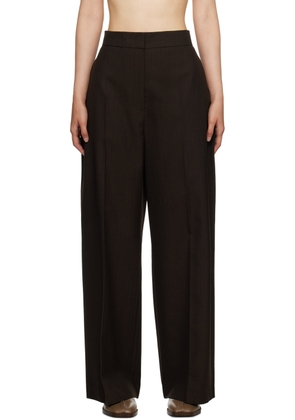 Recto Brown Striped Trousers