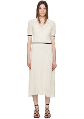 BOSS Off-White Striped Maxi Dress