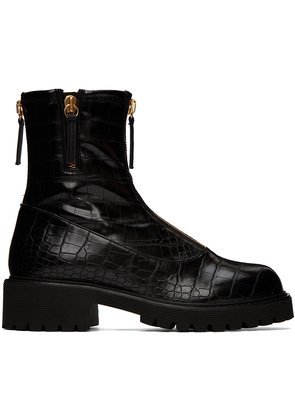 Giuseppe Zanotti Black GZ Alexa Faux-Leather Ankle Boots