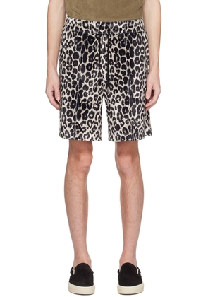 TOM FORD Black & Beige Leopard Shorts