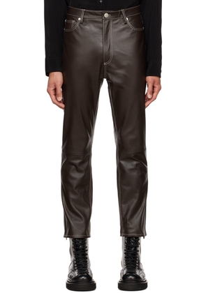 CMMN SWDN Brown Ruben Leather Pants