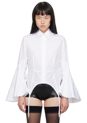 Noir Kei Ninomiya White Flared Cuff Shirt