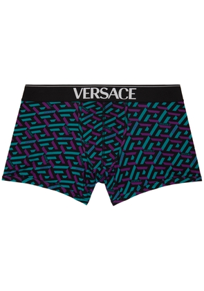 Versace Underwear Blue La Greca Boxers