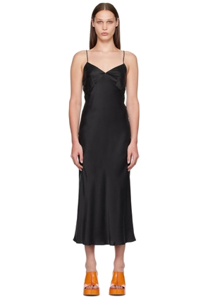 Silk Laundry Black Deco Midi Dress