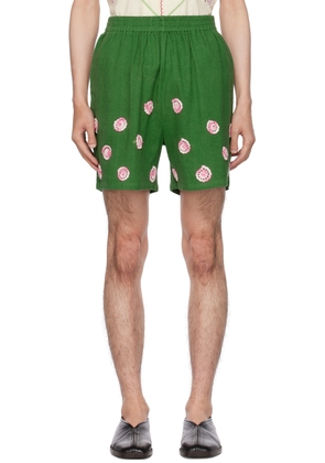 HARAGO Green Floral Shorts