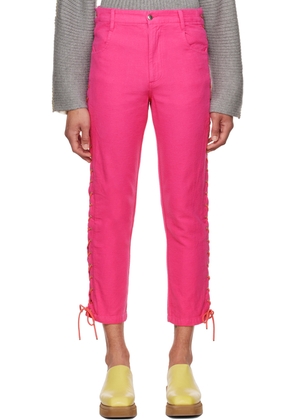 Eckhaus Latta Pink Laced Trousers