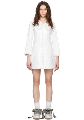 ERL White Buttoned Leather Minidress