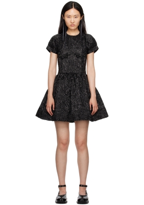 Simone Rocha Black Crystal-Cut Midi Dress