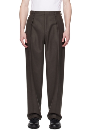 ZEGNA Brown Pleated Trousers