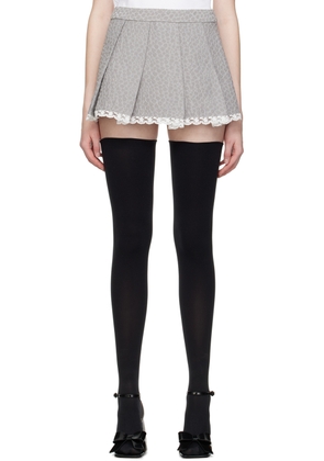 SHUSHU/TONG Gray Pleated Miniskirt