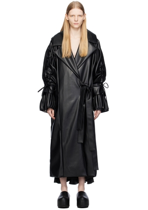 YUME YUME Black 'Grown By Nature' Faux-Leather Coat