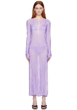 Marco Rambaldi Purple Cutout Midi Dress