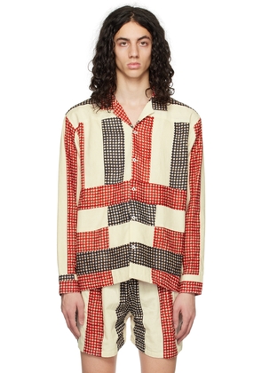 HARAGO Off-White Patchwork Shirt