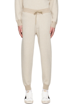 Theory Beige & White Alcos Lounge Pants