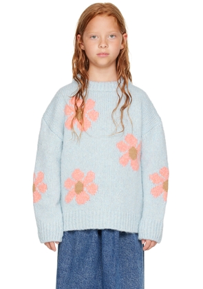 Wynken Kids Blue Fun Flower Sweater