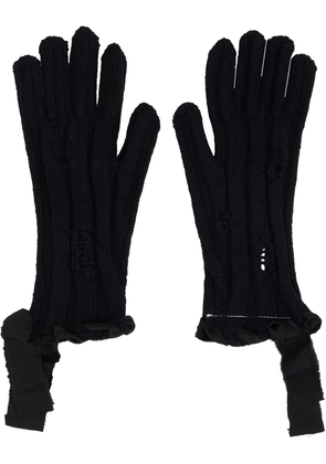 MM6 Maison Margiela Black Distressed Gloves
