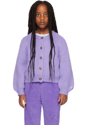 maed for mini Kids Purple Violet Vicuna Cardigan