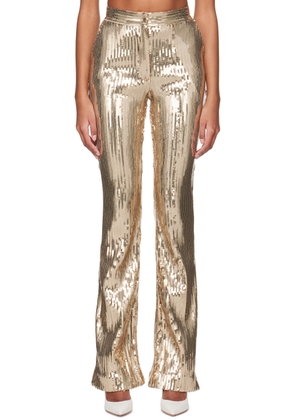 LaQuan Smith Gold Wide-Leg Trousers