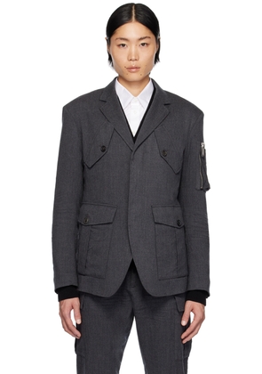 Dsquared2 Gray Uniform Blazer