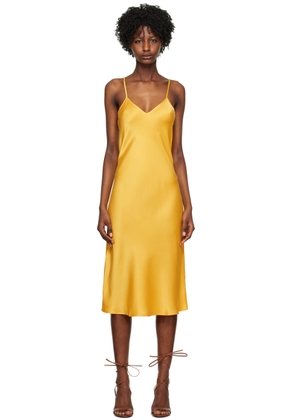 Silk Laundry Yellow 90's Midi Dress