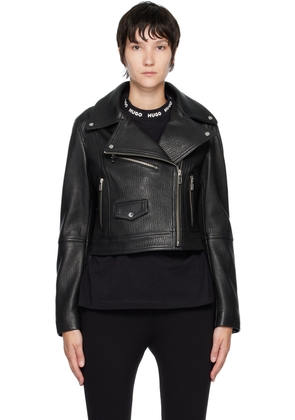 Hugo Black Leather Jacket