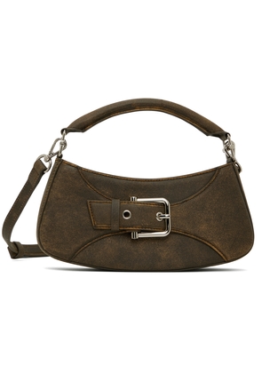 OSOI Brown Small Belted Brocle Bag