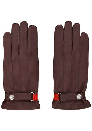 PS by Paul Smith Burgundy Strap Gloves
