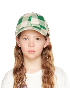 TINYCOTTONS Kids Green Check Cap