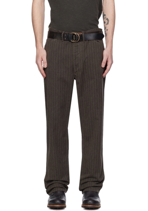 RRL Brown Pinstripe Trousers