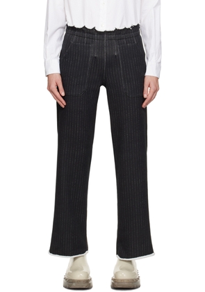 UNDERCOVER Black Pinstripe Trousers