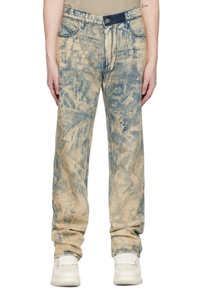 RTA Blue & Beige Jonas Jeans