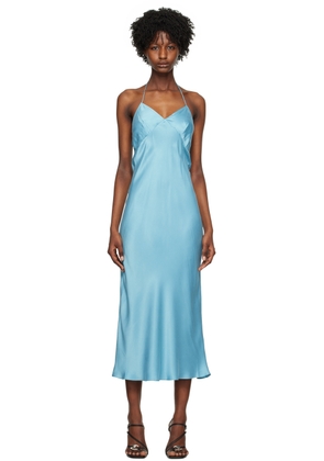 Silk Laundry Blue Deco Midi Dress