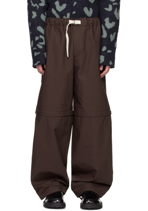 Jil Sander Brown Paneled Trousers