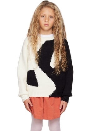 maed for mini Kids Black & White Perky Polar Bear Sweater