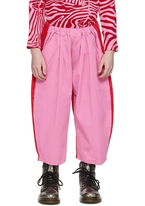 M'A Kids Kids Pink & Red Colorblock Trousers