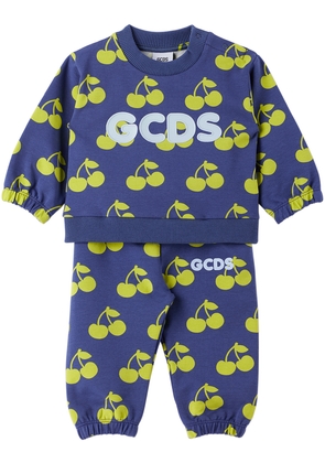GCDS Kids Baby Blue Graphic Sweatsuit