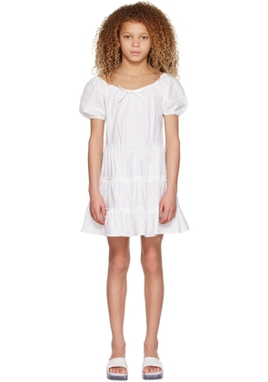 Miss Blumarine Kids White Bow Dress