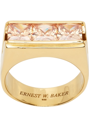 Ernest W. Baker Gold Three Stone Ring