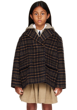 Bonpoint Kids Navy & Brown Tinley Coat