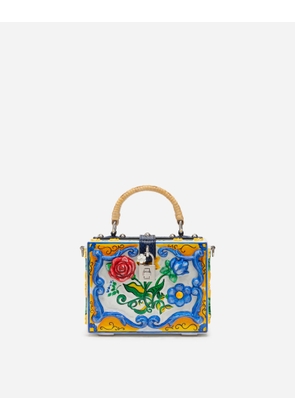 Dolce & Gabbana Dolce Box Bag In Hand-painted Majolica Wood - Woman Handbags Multi-colored Onesize